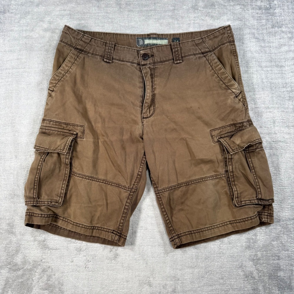 Old Navy Shorts Mens 34 Brown Cargo Twill Utility Multi Pocket Outdoor Y2K